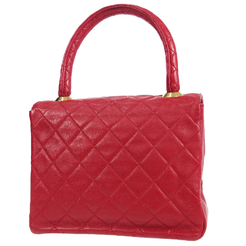 CHANEL bags with minimalist designs -Chanel * 1989-1991 Handbag Red Lambskin