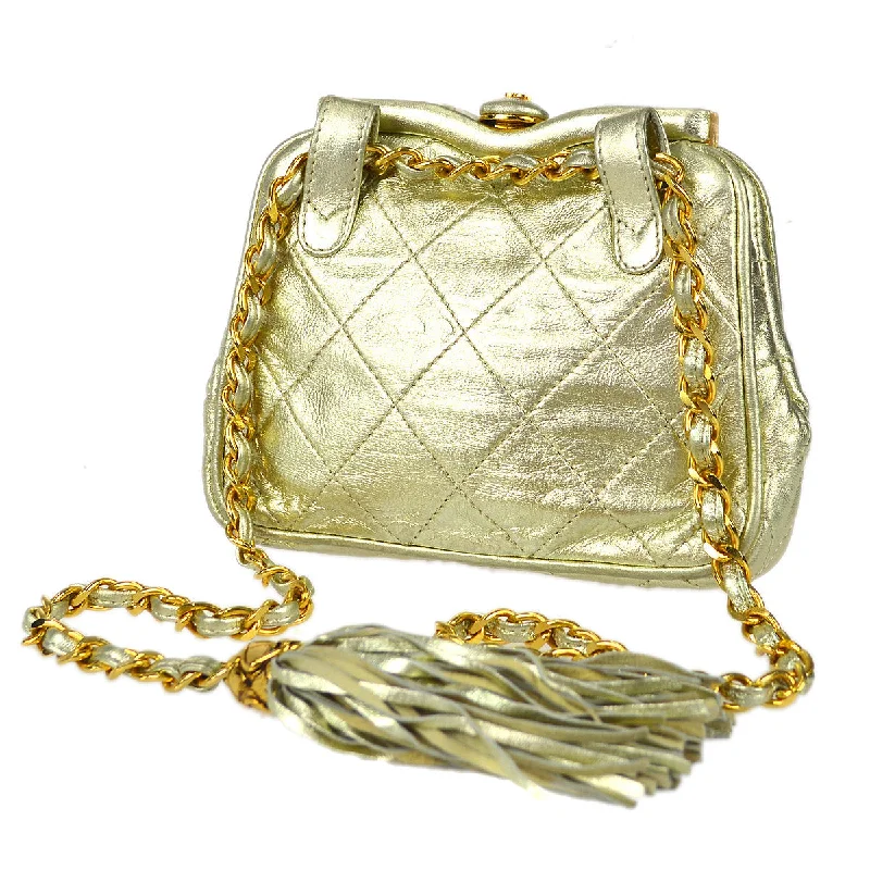 Chanel Fringe Chain Belt Bum Bag Gold Lambskin