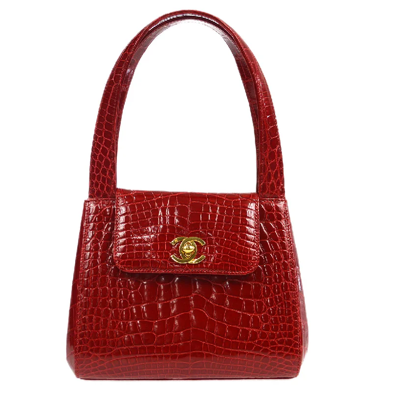 New CHANEL bag designs for 2025 -CHANEL * 1997-1999 Handbag Crocodile Red