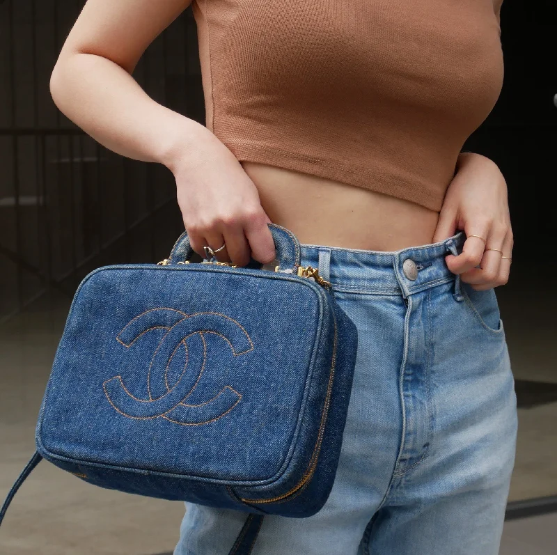 CHANEL 2025 collection bags -CHANEL 1996-1997 Denim Top Handle Bag