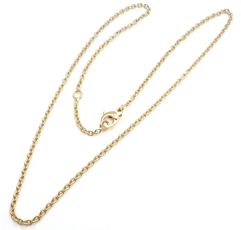 Exclusive CHANEL jewelry for special occasions -Authentic Chanel 18k Yellow Gold Classic Round Chain Necklace 14.75" to 15.75"