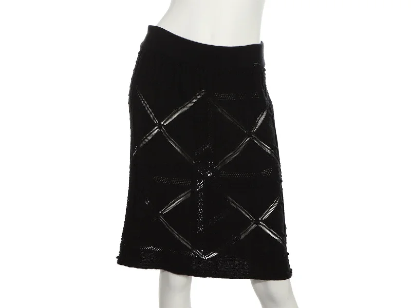 CHANEL evening gowns with modern style -Chanel Black Cotton Knit Skirt