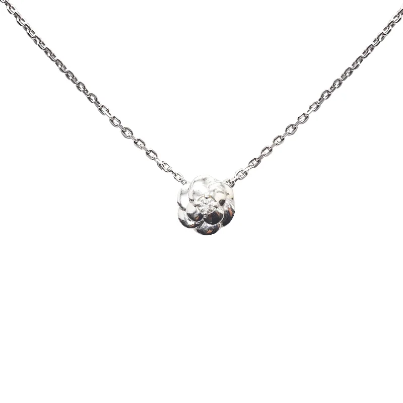 Buy CHANEL bracelets with colorful gems -Chanel 18K White Gold Diamond Camellia Necklace Camellia Necklace (eamwS2)