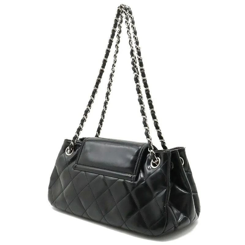 Elegant CHANEL bags for elegant women -CHANEL 2.55 Matelasse W Chain Bag Shoulder Patent Leather Black