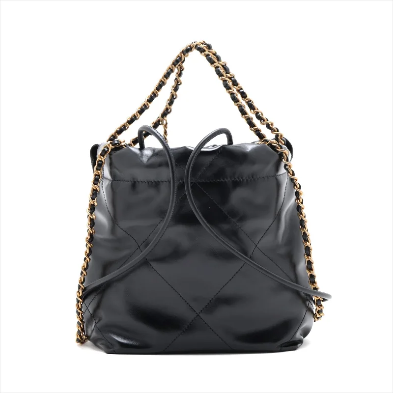 Popular CHANEL bags in different styles -Chanel 22 Mini Leather Chain Shoulder Bag Black G  AS3980