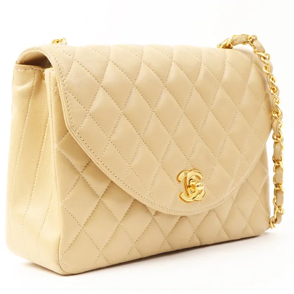 Buy CHANEL handbags online -Chanel Around 1990 Made Round Flap Turn-Lock Chain Bag Beige