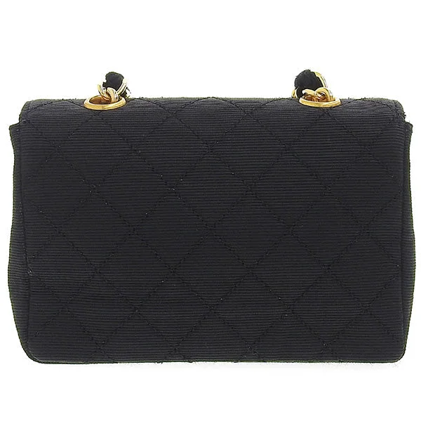 CHANEL classic flap bag -CHANEL Around 1990 Made Turn-Lock Mini Chain Bag Black