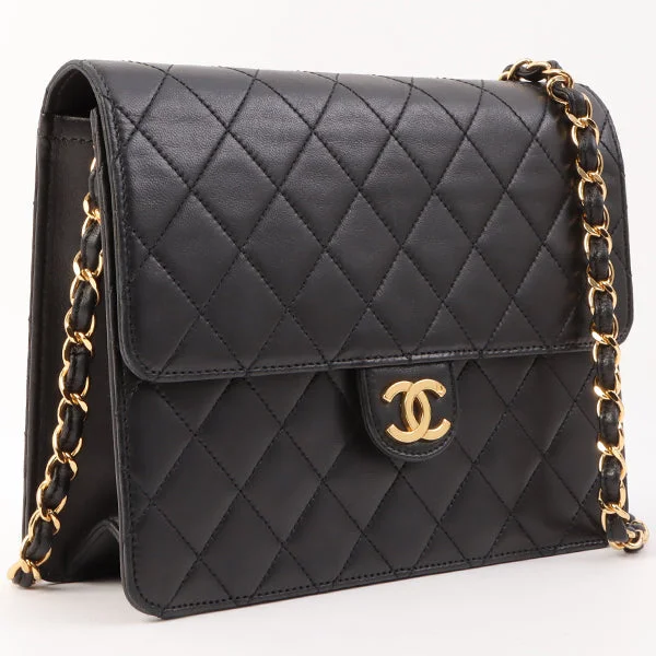 CHANEL mini flap bags -Chanel Around 1998 Made Cc Mark Plate Chain Bag Black