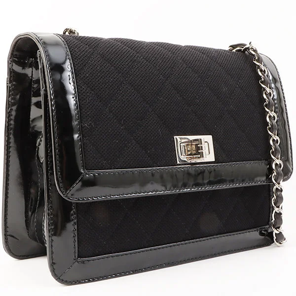 Luxury CHANEL bags for women -Chanel Around 2000 Made Canvas Patent Combination 2.55 Chain Shoulder Bag Black