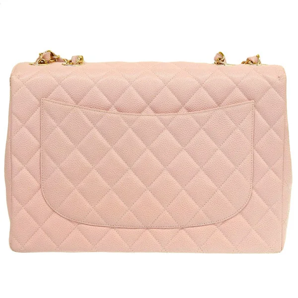 Customizable CHANEL bags for fashionistas -CHANEL Around 2001 Made Classic Flap Chain Bag Jumbo Baby Pink