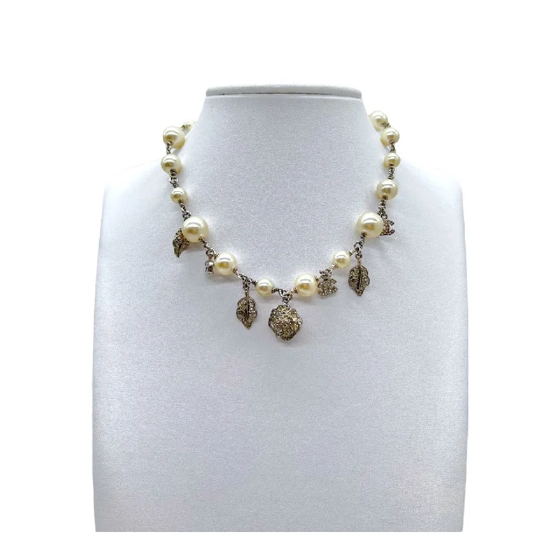 Designer CHANEL watches for women -Chanel Vintage Pearl Charm Choker Necklace