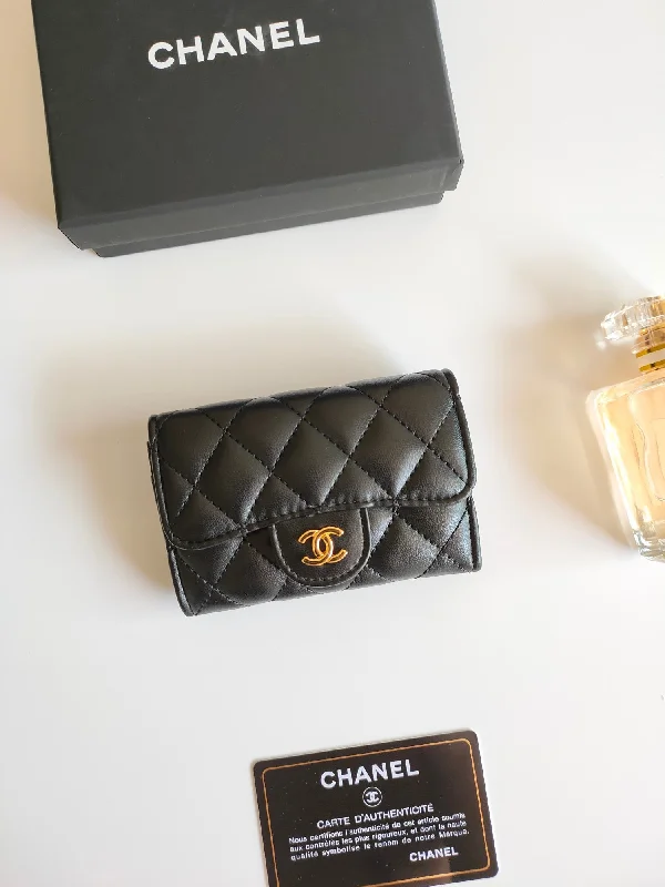 CHANEL classic flap bag -Chanel Black Flip Wallet Bag