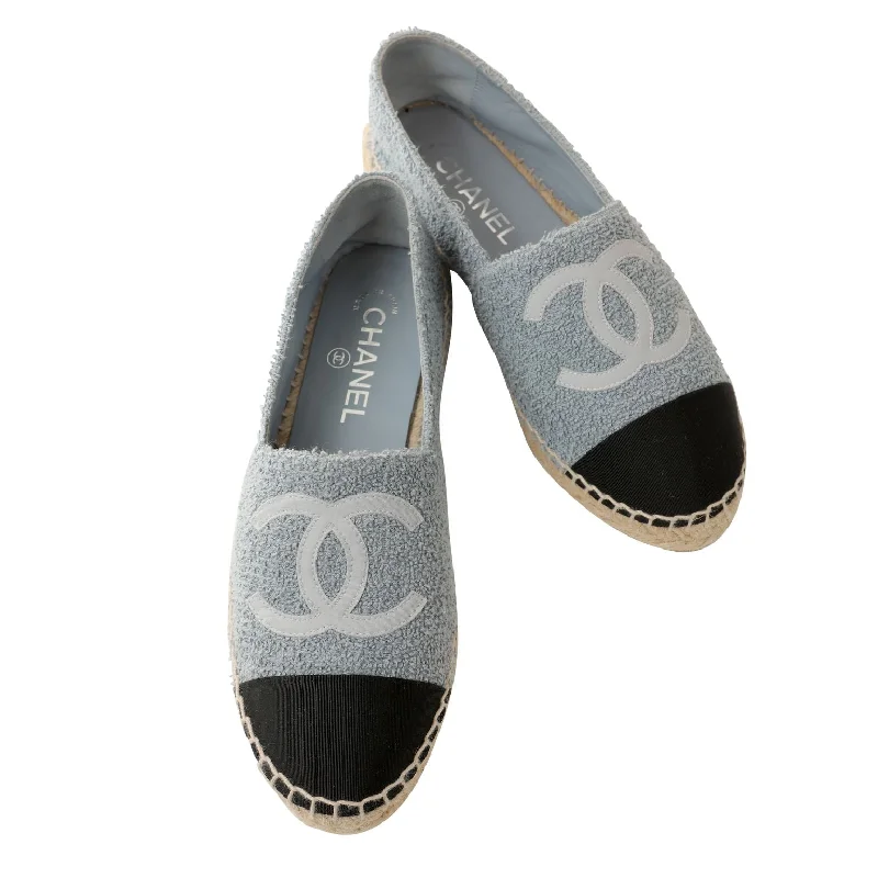 Buy CHANEL boots online -Chanel Blue Denim Twill Espadrilles Size 38