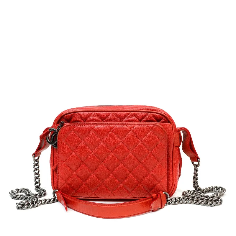 CHANEL bags for fashion-forward women -Chanel Bright Red Caviar Crossbody w/ Gunmetal Hardware