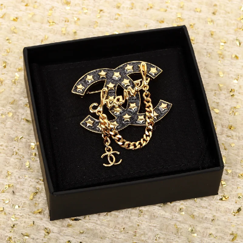 Buy CHANEL earrings with gold-plated finish -CHANEL Brooch