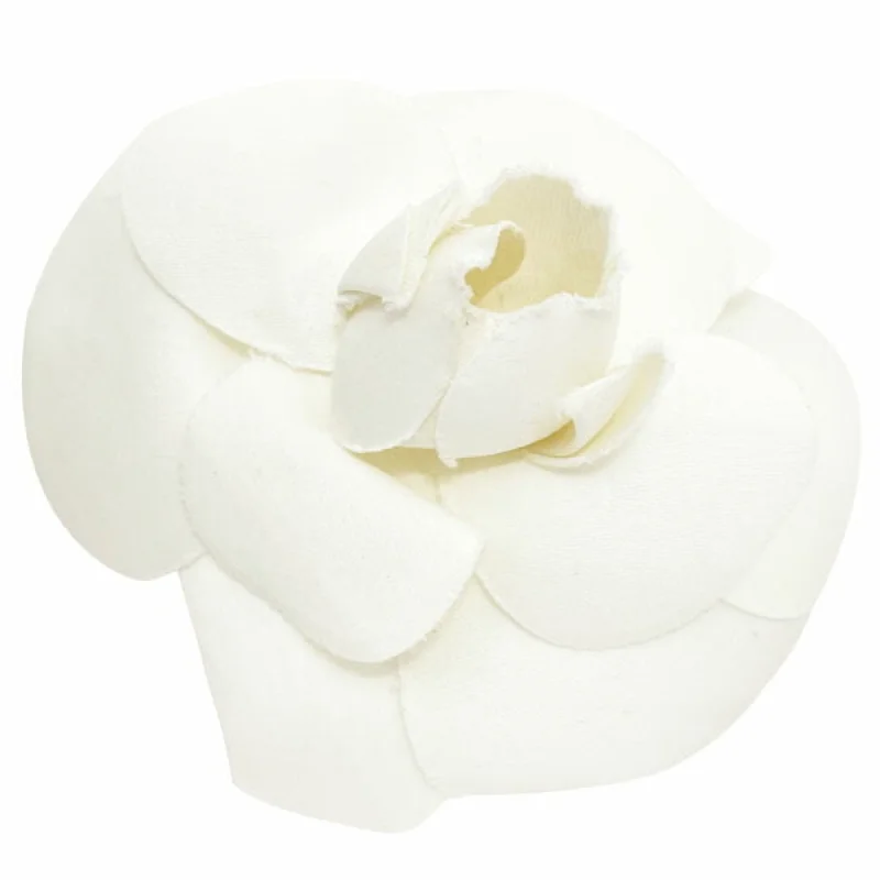 CHANEL luxury watches with leather straps -CHANEL Brooch Camellia Corsage Fabric Ivory White Flower Ladies