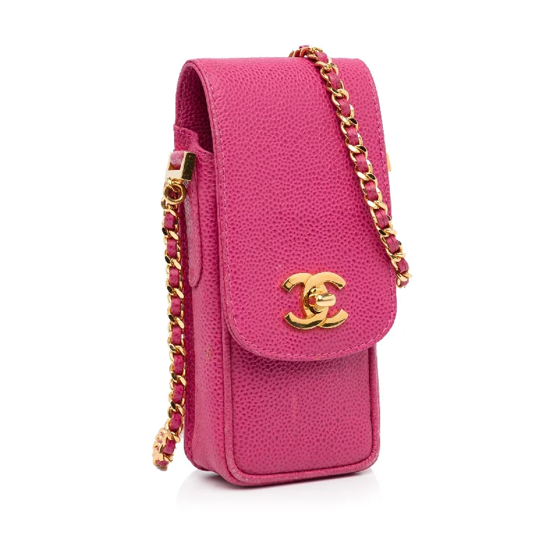 CHANEL top handle bags -Chanel CC Caviar Phone Crossbody Bag (6lnu66)