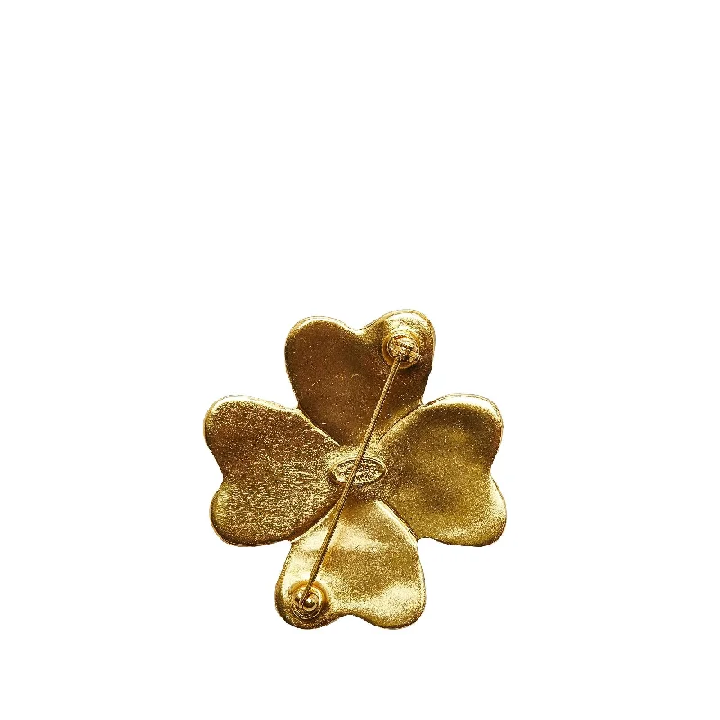 Luxury CHANEL jewelry with vintage flair -Chanel CC Clover Brooch (pqbeIE)