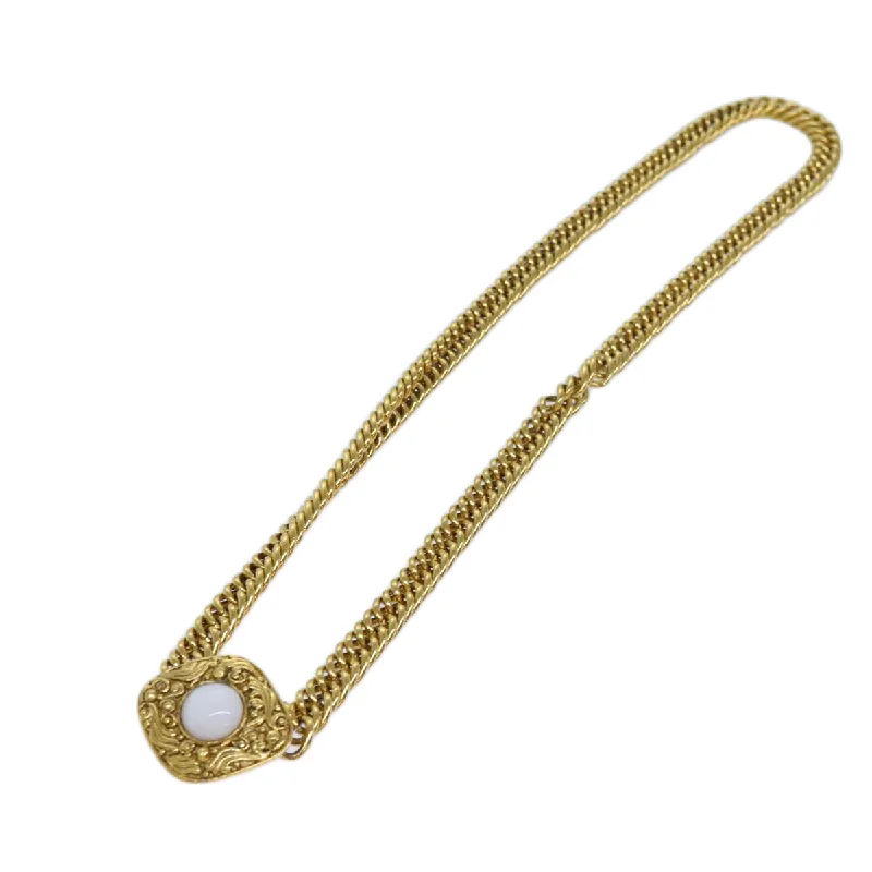 CHANEL Chain Pearl Belt metal Gold CC  bs13679