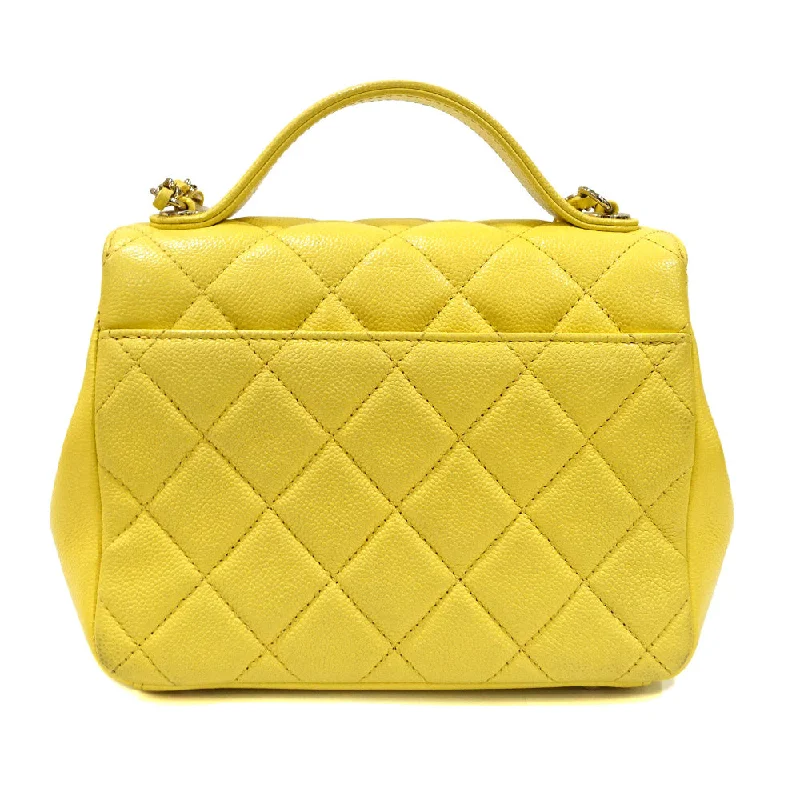 Buy CHANEL bags with timeless design -Chanel Chain Shoulder Bag Matrasse Yellow Caviar S Turn-Lock Coco  A93607