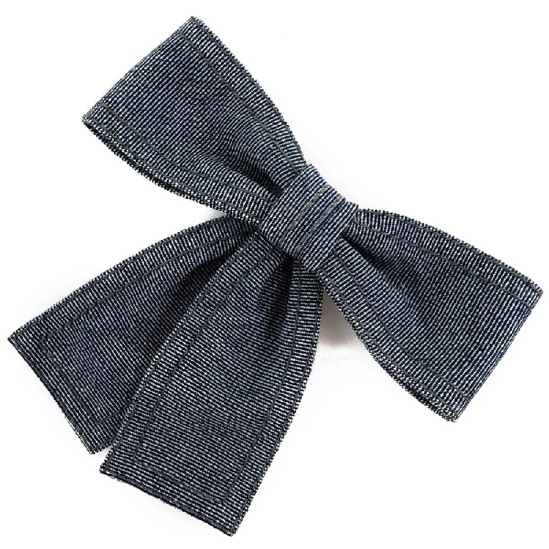 Exclusive CHANEL dresses for special occasions -Chanel CHANEL Brooch Ribbon Cotton Denim French Made Blue  24g  A+ Ranked Laminated