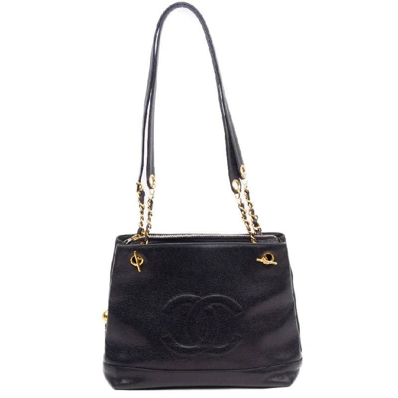 New arrivals of CHANEL bags -Black Caviar Skin Chain Bag