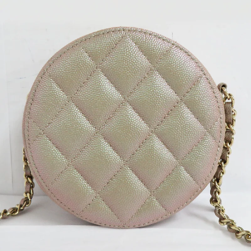 Buy CHANEL handbags online -CHANEL Chanel Matrasse Round Chain Shoulder Bag Pouch AP0314 Metal Beige G  Coco  Caviar S Leather  Round