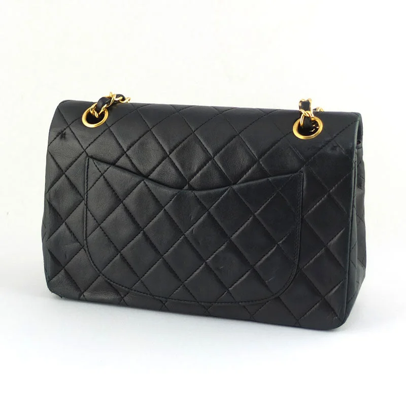 CHANEL bags with vintage appeal -Chanel Double Flap Chain Shoulder Bag 23 A01113 Black G Gold