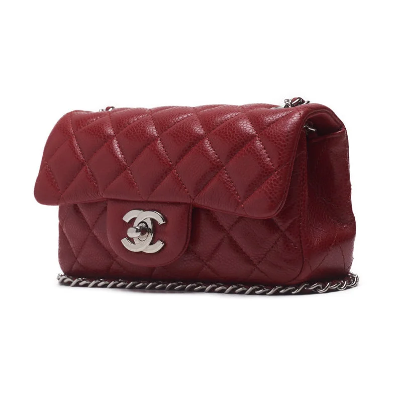 Luxury CHANEL bags for women -CHANEL 【CHANEL】 Mini Trace Chain Shoulder Caviar S Red (Silver G ) Shoulder Bag Miniature Shoulder Bag  Bag Hybrid 【 Ship】 Netherlands Online