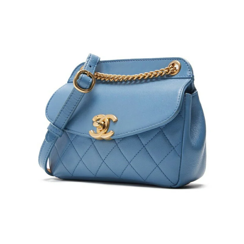 Buy CHANEL bags with embossed logo -CHANEL 【CHANEL】 Mini Traverse Roundflip Chain Shoulder  Blue (Gen Gold ) Shoulder Bag Miniature Shoulder Bag  Bag Hybrid 【 Ship】 Acoustic Online