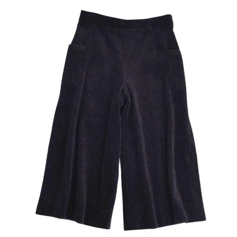 Buy CHANEL skirts with pleats -CHANEL CHANEL Pants 22AW  Wide Pants Cordury Belbet Slit Coco Bottoms  P73326 42 (equivalent to L) Black  EAD Shenzhen