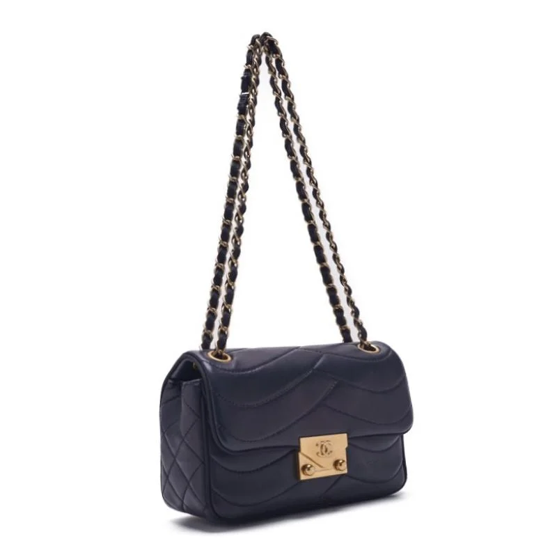 Best deals on CHANEL bags -CHANEL 【CHANEL】Pushlock Wave Stitch Chain Sder  Canvas Navy (Gen Gold ) Shoulder Bag Mini Shellder Bag  Shellder Bag Hybrid 【 Ship】 Himalan Bookstore Online