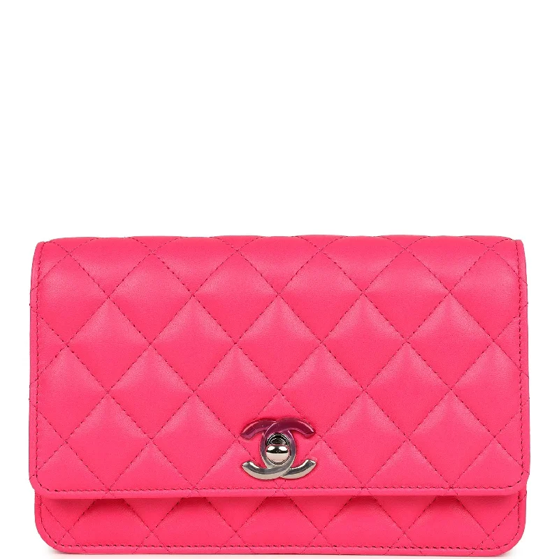 Buy new CHANEL bags 2025 -Chanel Wallet on Chain WOC Hot Pink Lambskin Ombre Mixed Metal Hardware