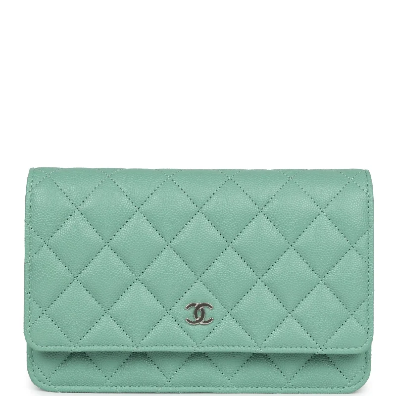 CHANEL bags for every season -Chanel Wallet On Chain WOC Light Green Caviar Light Gold Hardware