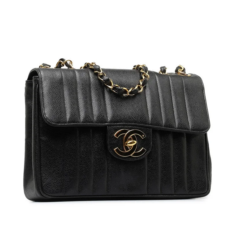 CHANEL bags with vintage look -Chanel Coco Mademoiselle Double Chain Shoulder Bag Black Caviar S  Chanel