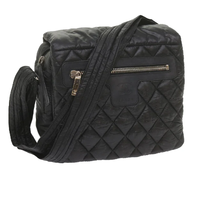 CHANEL bags with statement features -CHANEL Cococoon Shoulder Bag Nylon Black CC  bs10518