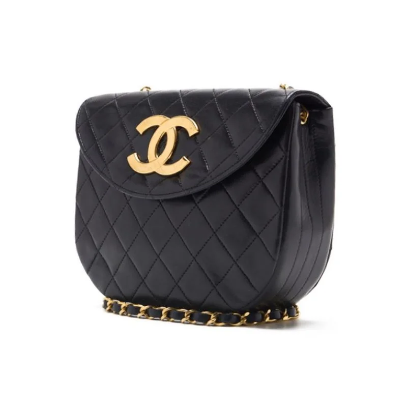 CHANEL bags for high-end fashion -CHANEL DECACOCO ROUND FLAPP PUSH LOCK CHAIN SHOULDER Lambskinkin BLACK (GOLDEN GOLD) SHOULDER BAG MINICULAR SHOULDER BAG LADY SHOULDER BAG LADY HYBRAND ONLINE