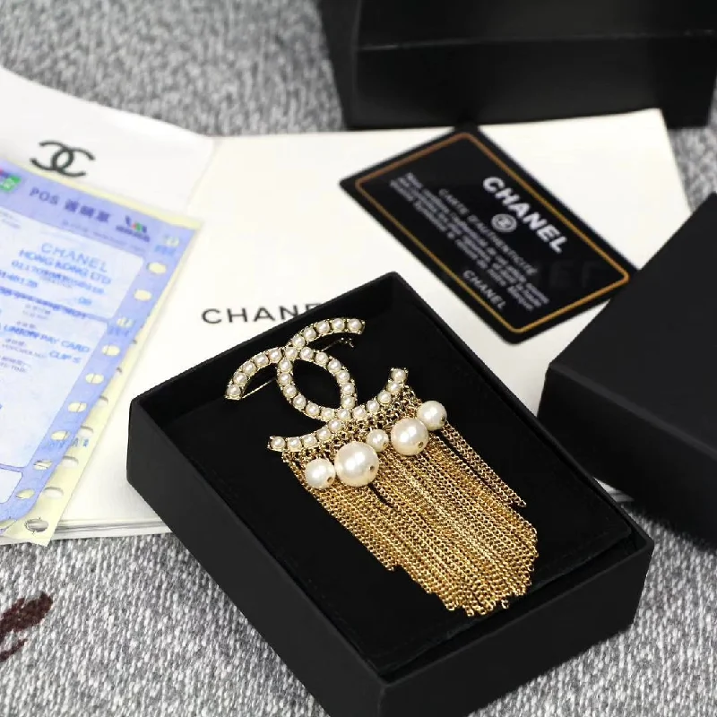 Buy CHANEL bracelets with modern textures -Chanel Heavy chain fringe brooch