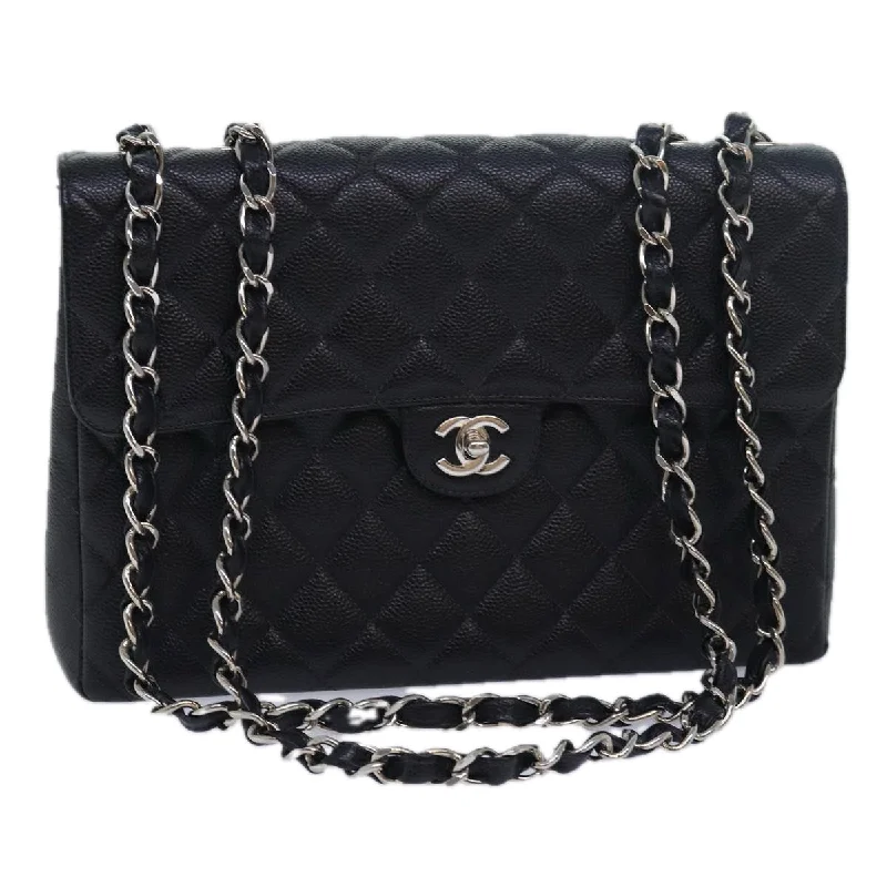 Trendy CHANEL handbags for women -CHANEL Matelasse 30 Turn Lock Chain Bag Caviar Skin Black CC  ar11992A