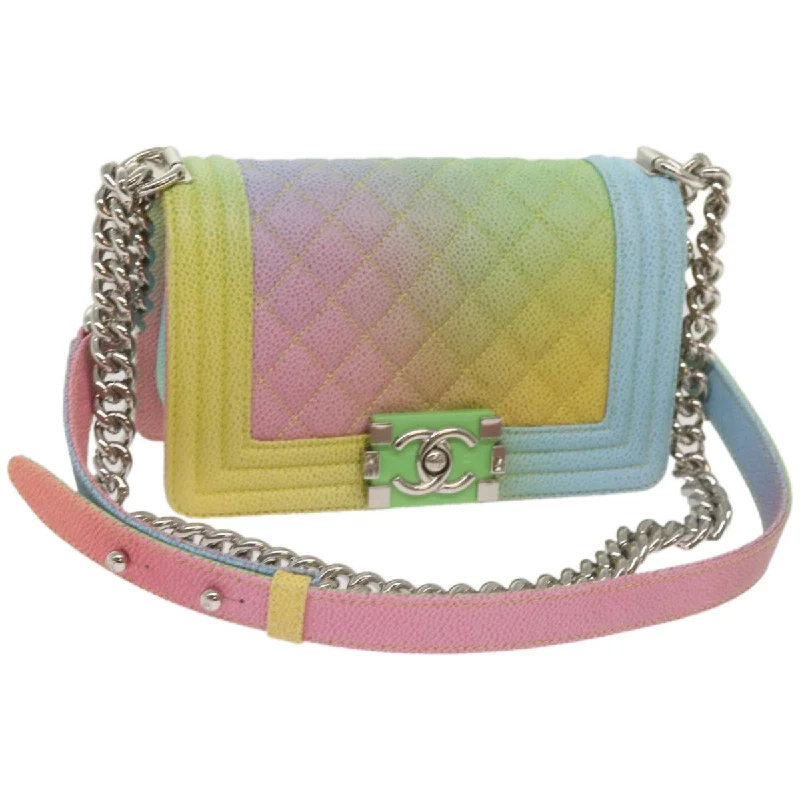 CHANEL bags with customized features -CHANEL Matelasse Boy Chanel Shoulder Bag Caviar Skin Multicolor CC  66965S