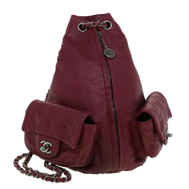 New CHANEL bag releases for 2025 -CHANEL Matelasse Chain Backpack Lamb Skin Bordeaux CC  30736A