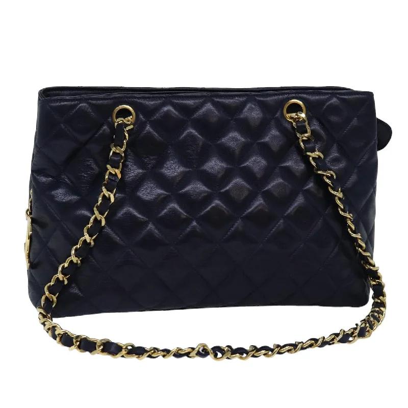 Buy CHANEL bags with unique stitching -CHANEL Matelasse Chain Shoulder Bag Lamb Skin Navy CC  yk12992