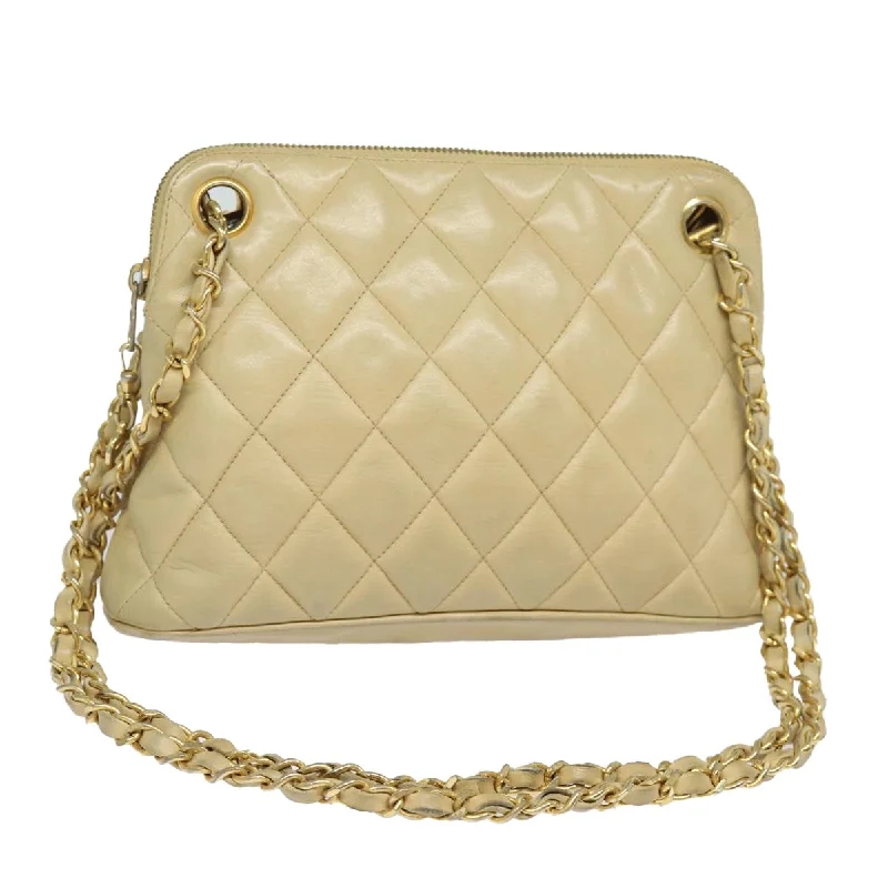 Buy CHANEL bags with soft-touch leather -CHANEL Matelasse Chain Shoulder Bag Leather Beige CC  bs15440