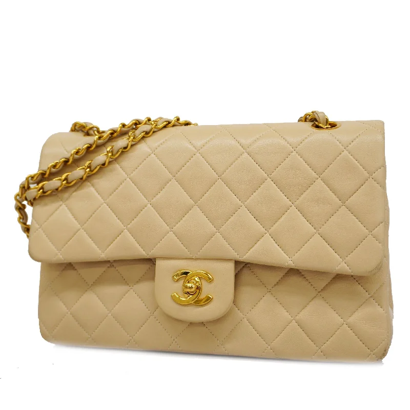 CHANEL bags in various colors -CHANEL  Matelasse W Flap W Chain Women's Leather Shoulder Bag Beige