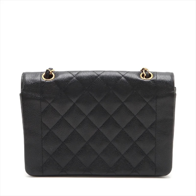 CHANEL vintage bag designs -Chanel Matrasse Caviar S Single Chain Bag Diamond Flap Black G  3rd