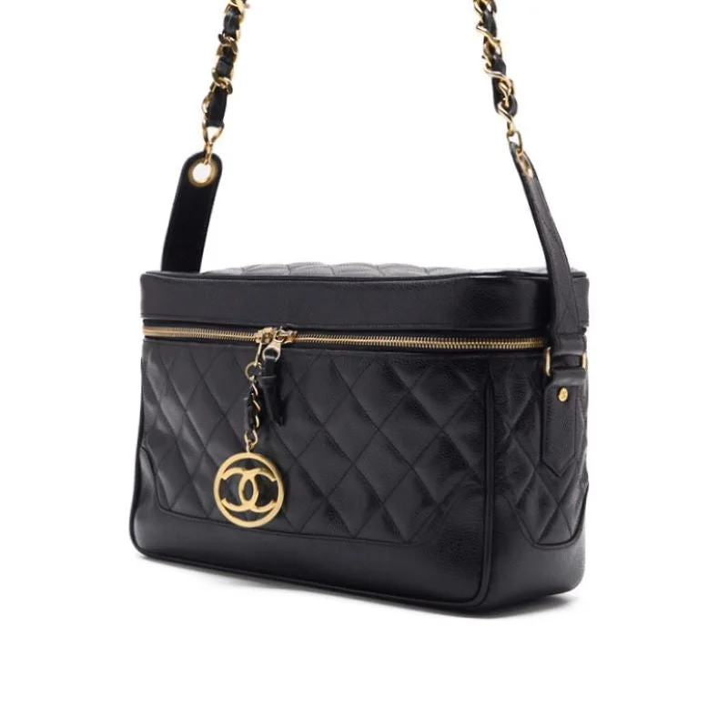 CHANEL bags with bold finishes -Chanel Matrasse Circle Coco Charm Vanity Bag Chain Shoulder Caviar S Black   Shoulder Bag  【 Ship】【SS】 Vintage s Online