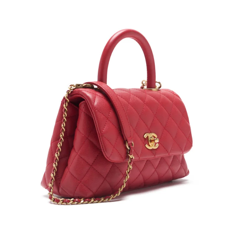 Exclusive CHANEL bags for collectors -CHANEL Matrasse Coco Handle 2WAY Handbag Caviar S Red  Handbag 's Shoulder Bag Lady's Handbag Hybrid 【 Ship】 Viper Mountain Bookstore Online