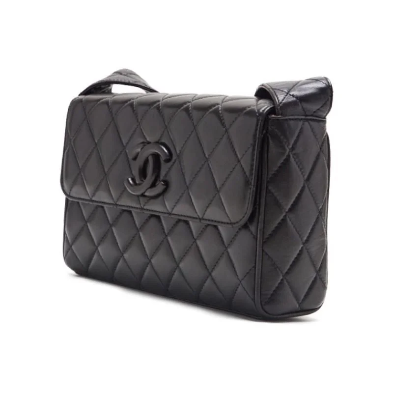 CHANEL bags with crossbody straps -Chanel Matrasse Coco One Shoulder Bag Black Lambskin