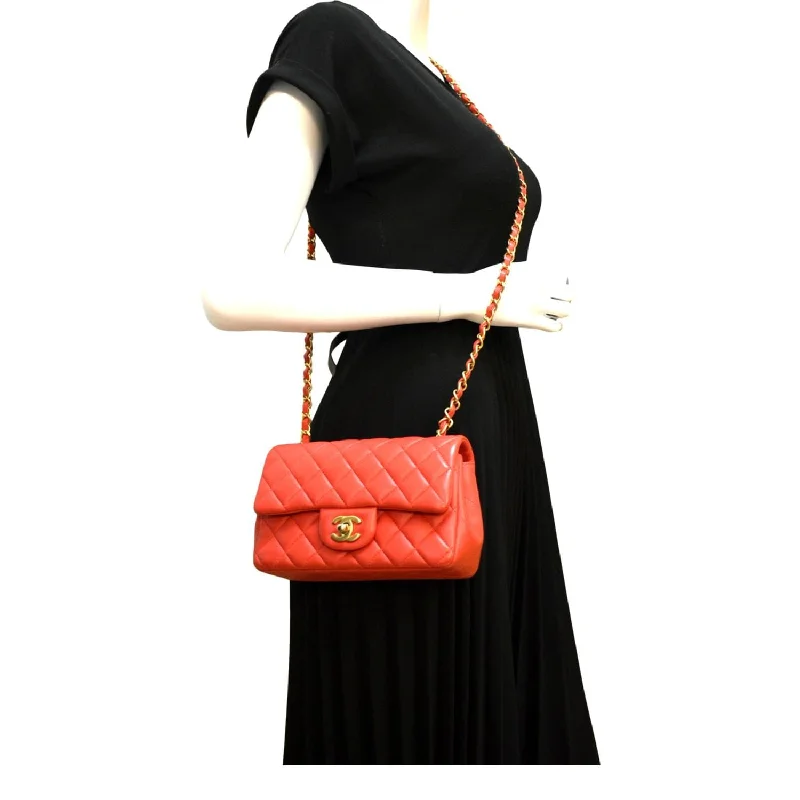 Chic CHANEL bags for street fashion -CHANEL Mini Rectangular Flap Quilted Leather Crossbody Bag Red