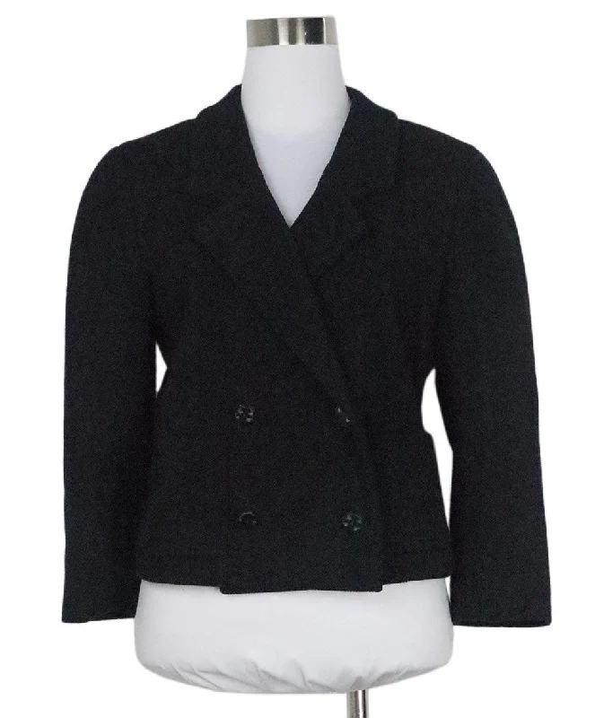 Classic CHANEL shirt dresses -Chanel Navy Wool Jacket sz 6